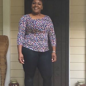 Multi color rouged blouse top shirt